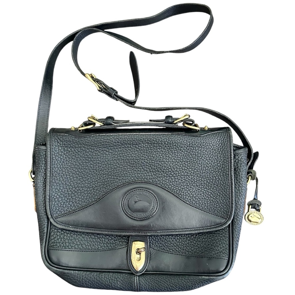 DOONEY AND BOURKE Vintage Black Leather Shoulder Bag Purse AWL